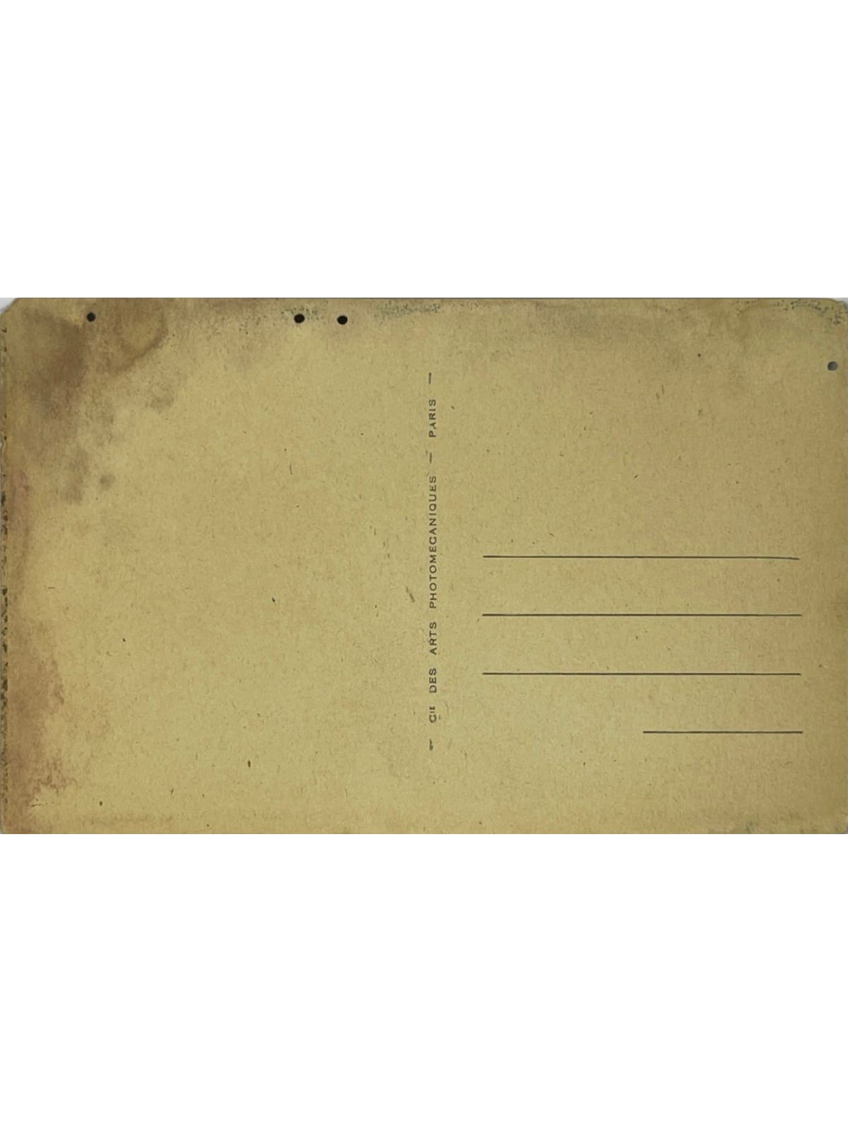 Verso de la carte postale
