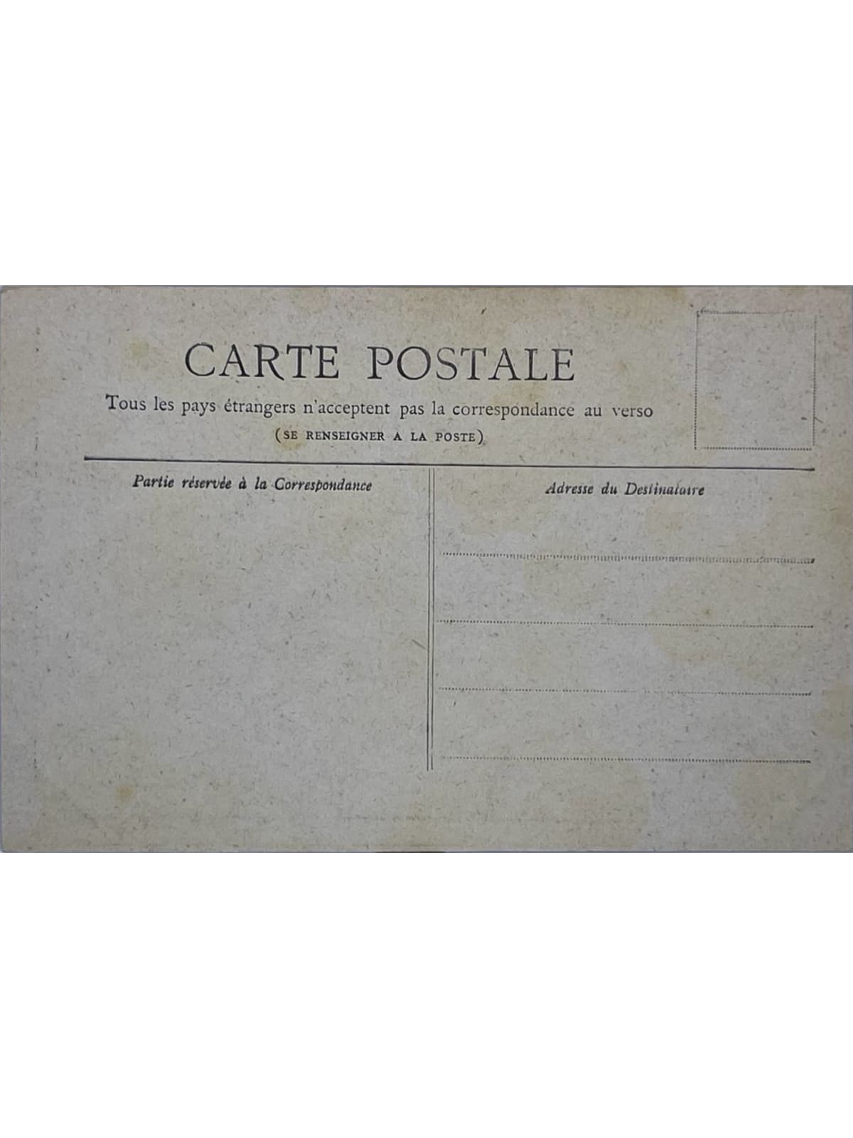 Verso de la carte postale