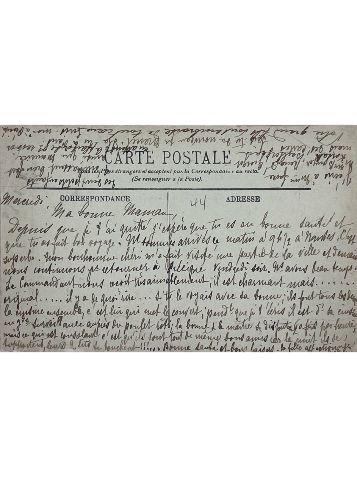 Verso de la carte postale