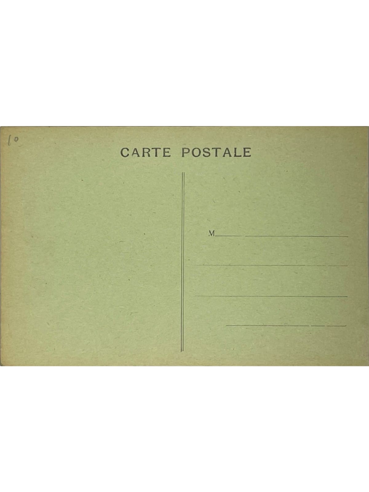Verso de la carte postale