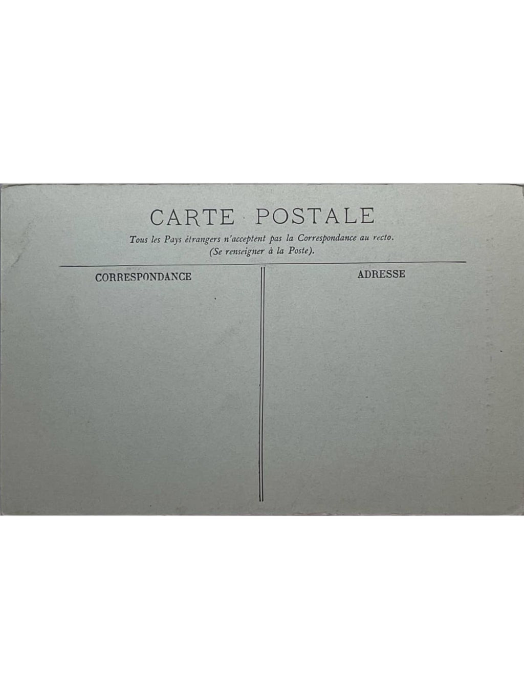 Verso de la carte postale