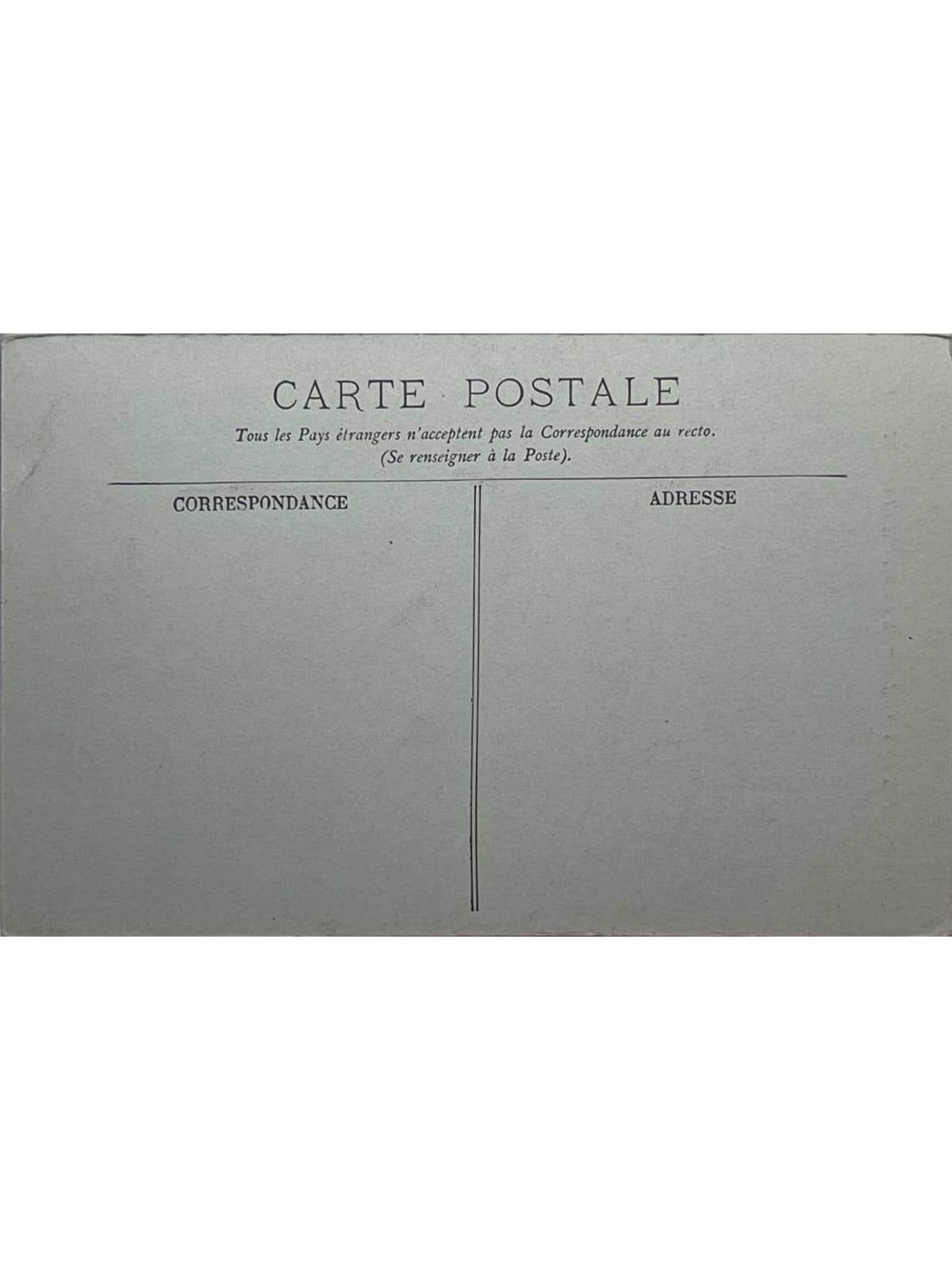 Verso de la carte postale