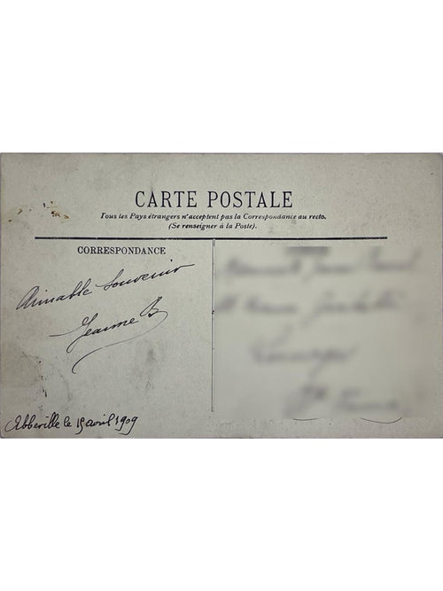Verso de la carte postale