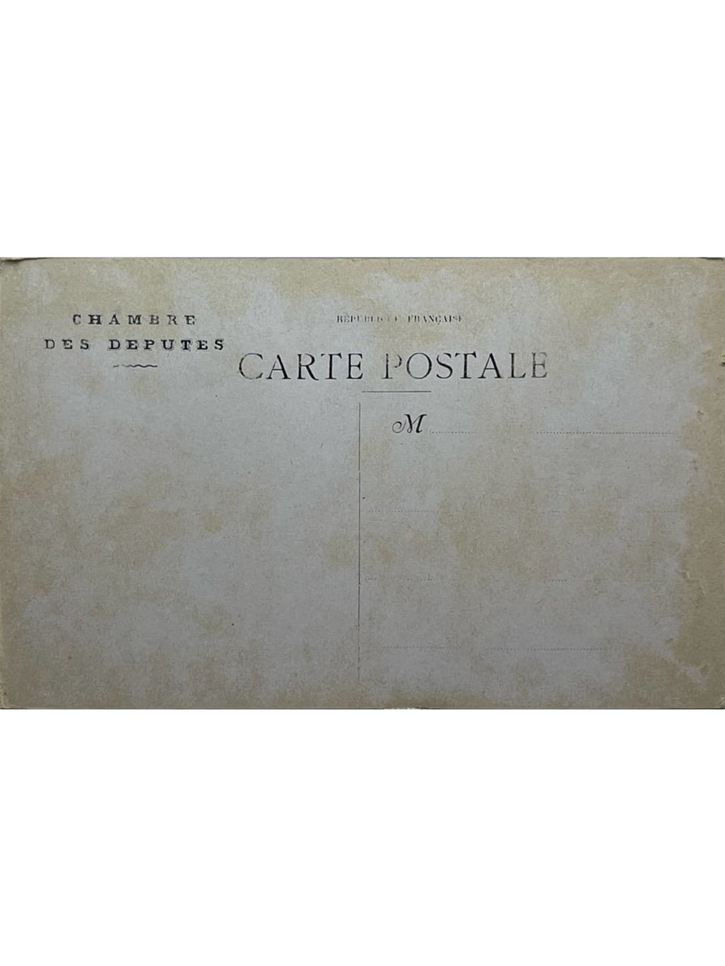 Verso de la carte postale