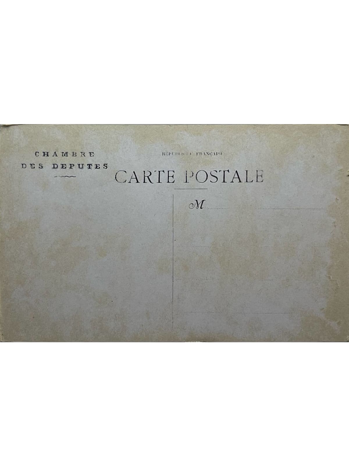Verso de la carte postale