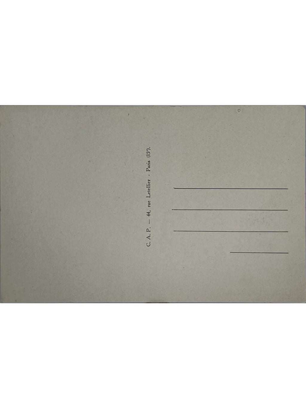 Verso de la carte postale