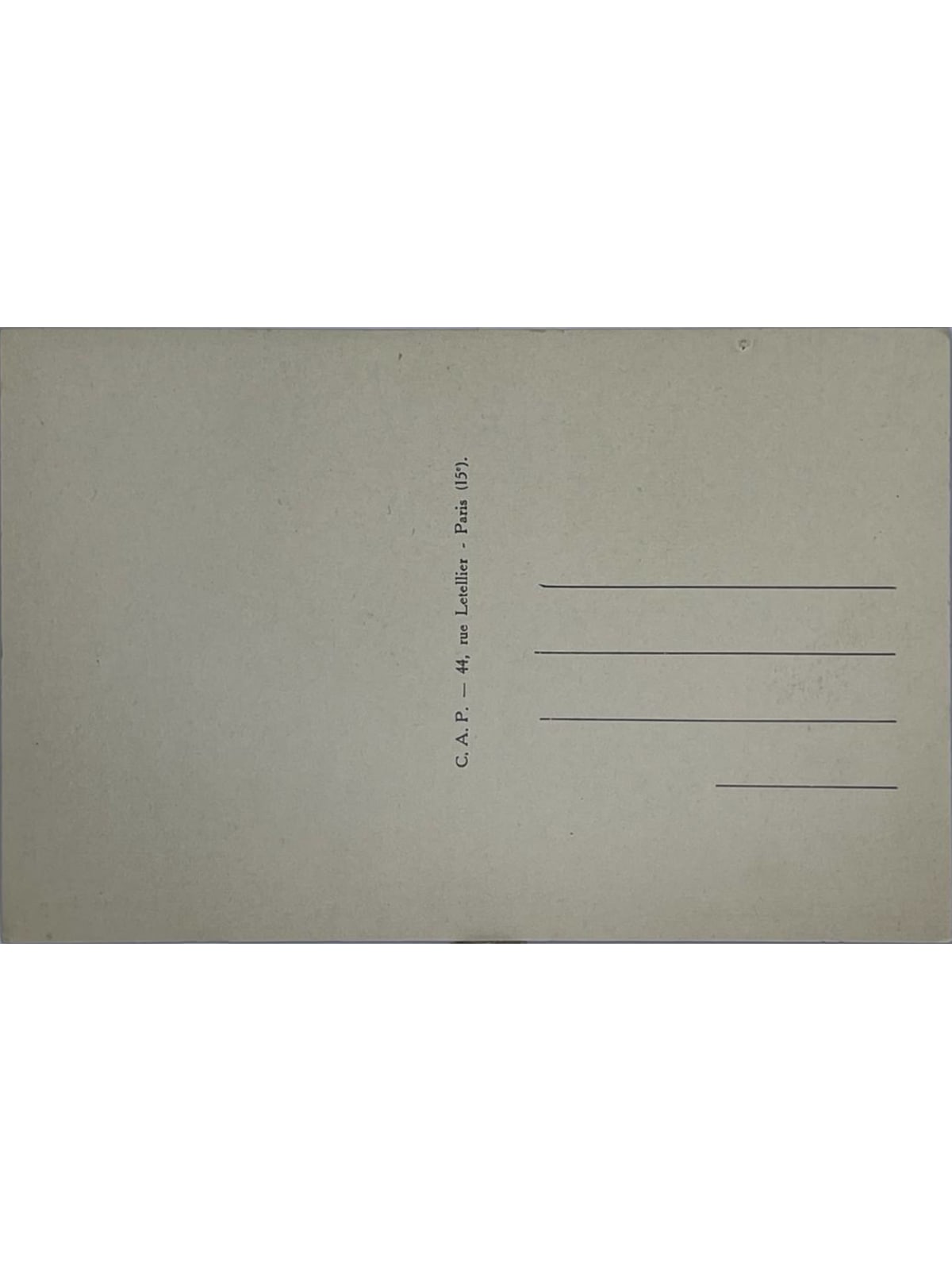 Verso de la carte postale