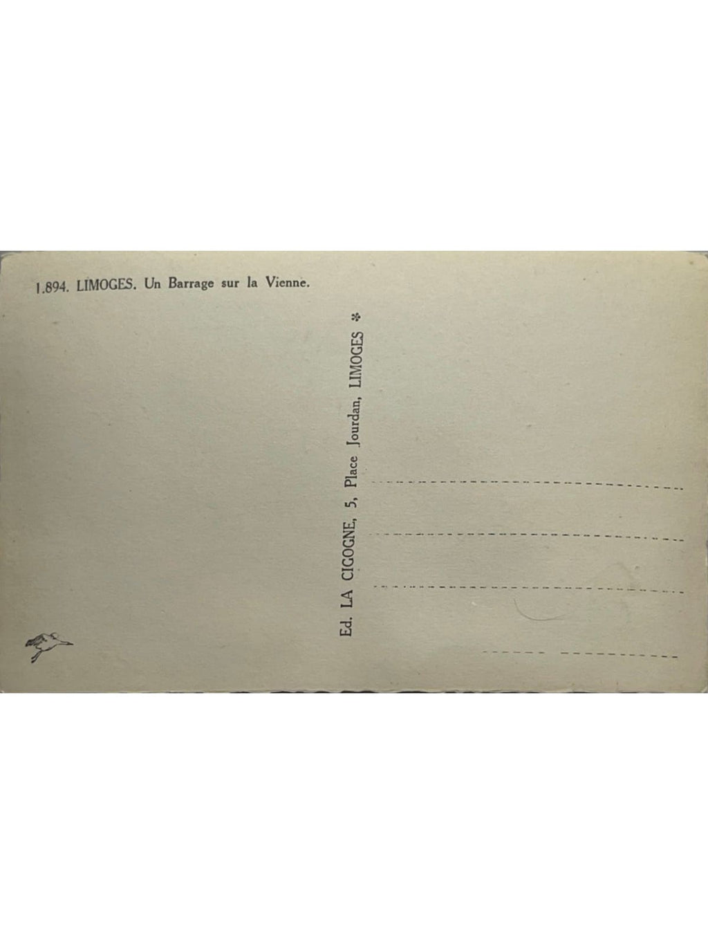 Verso de la carte postale