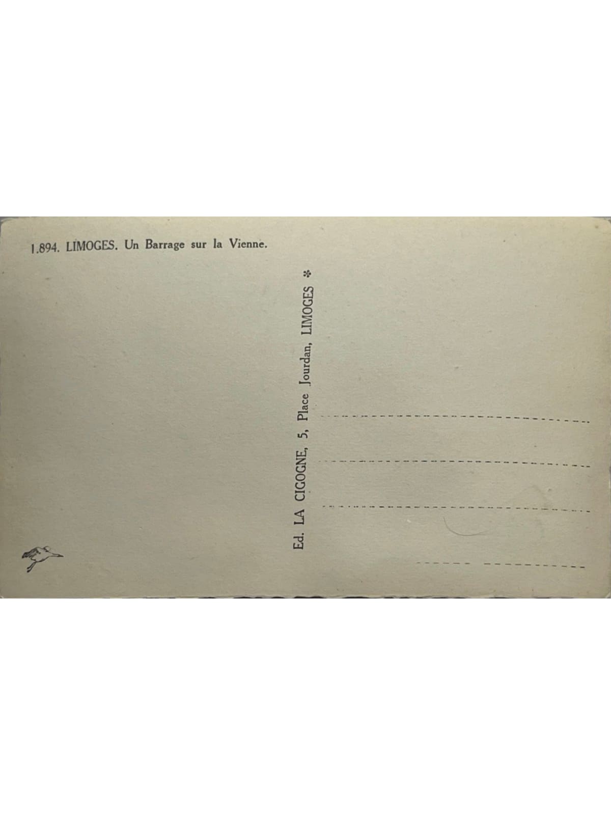 Verso de la carte postale