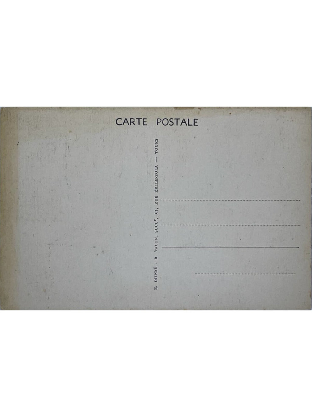 Verso de la carte postale
