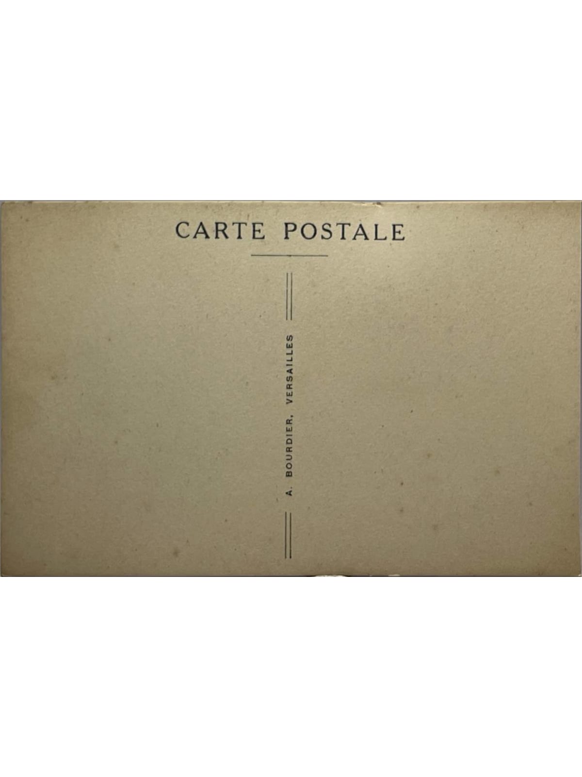 Verso de la carte postale