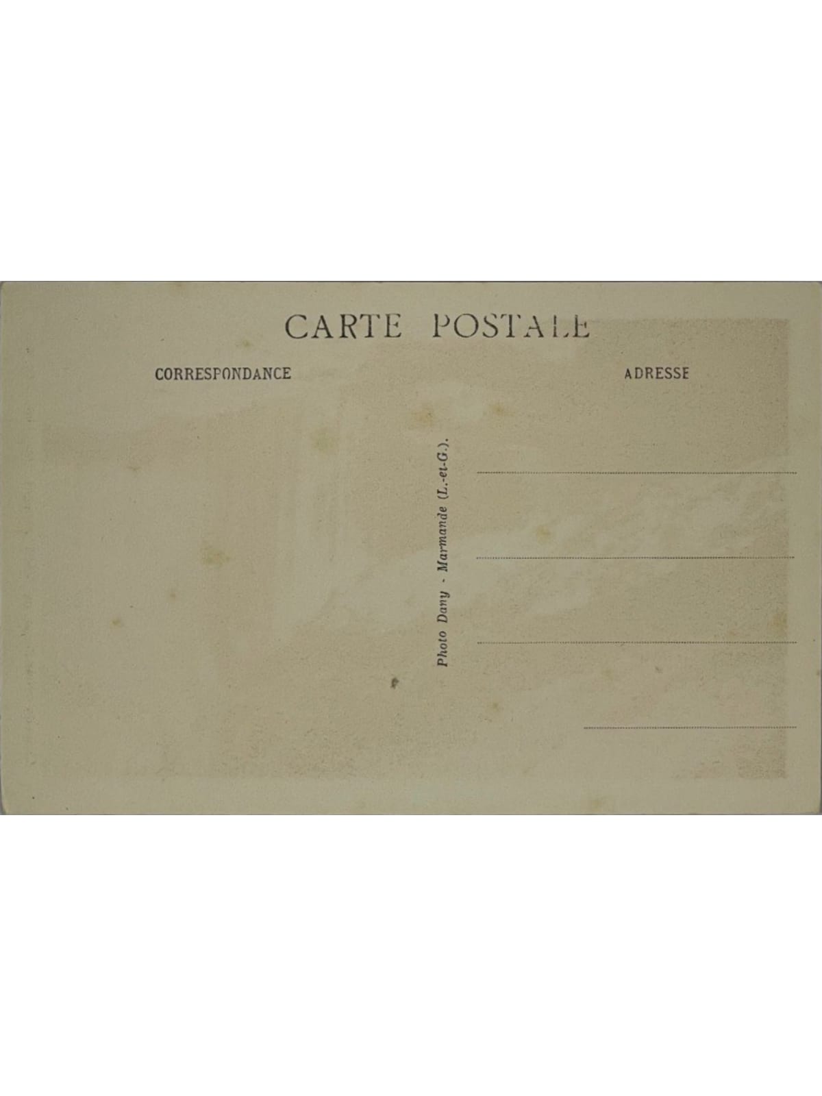 Verso de la carte postale