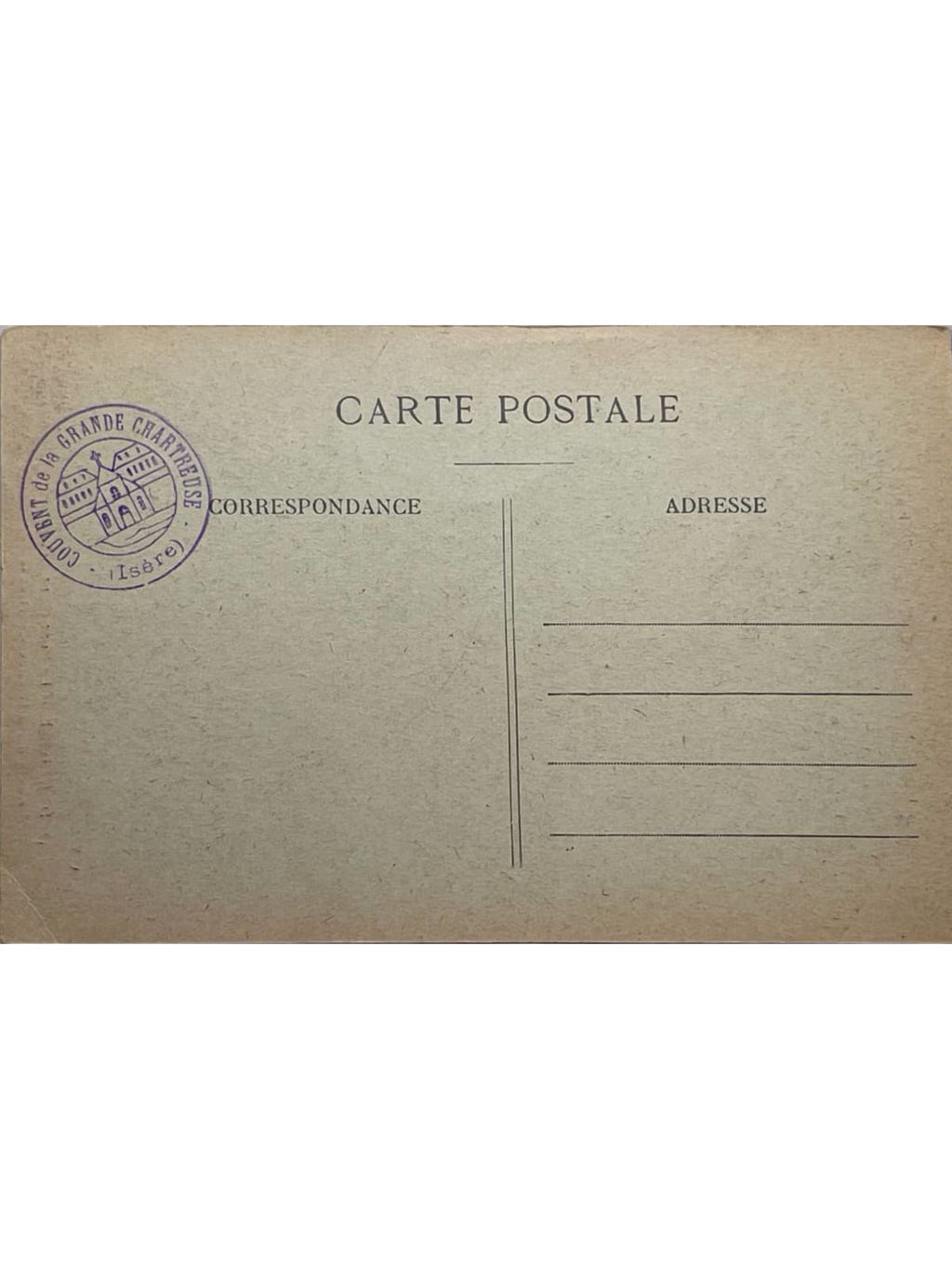 Verso de la carte postale