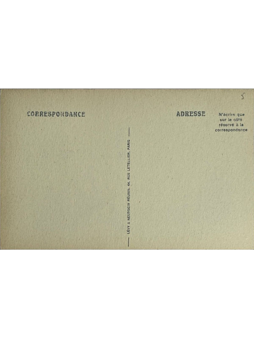 Verso de la carte postale