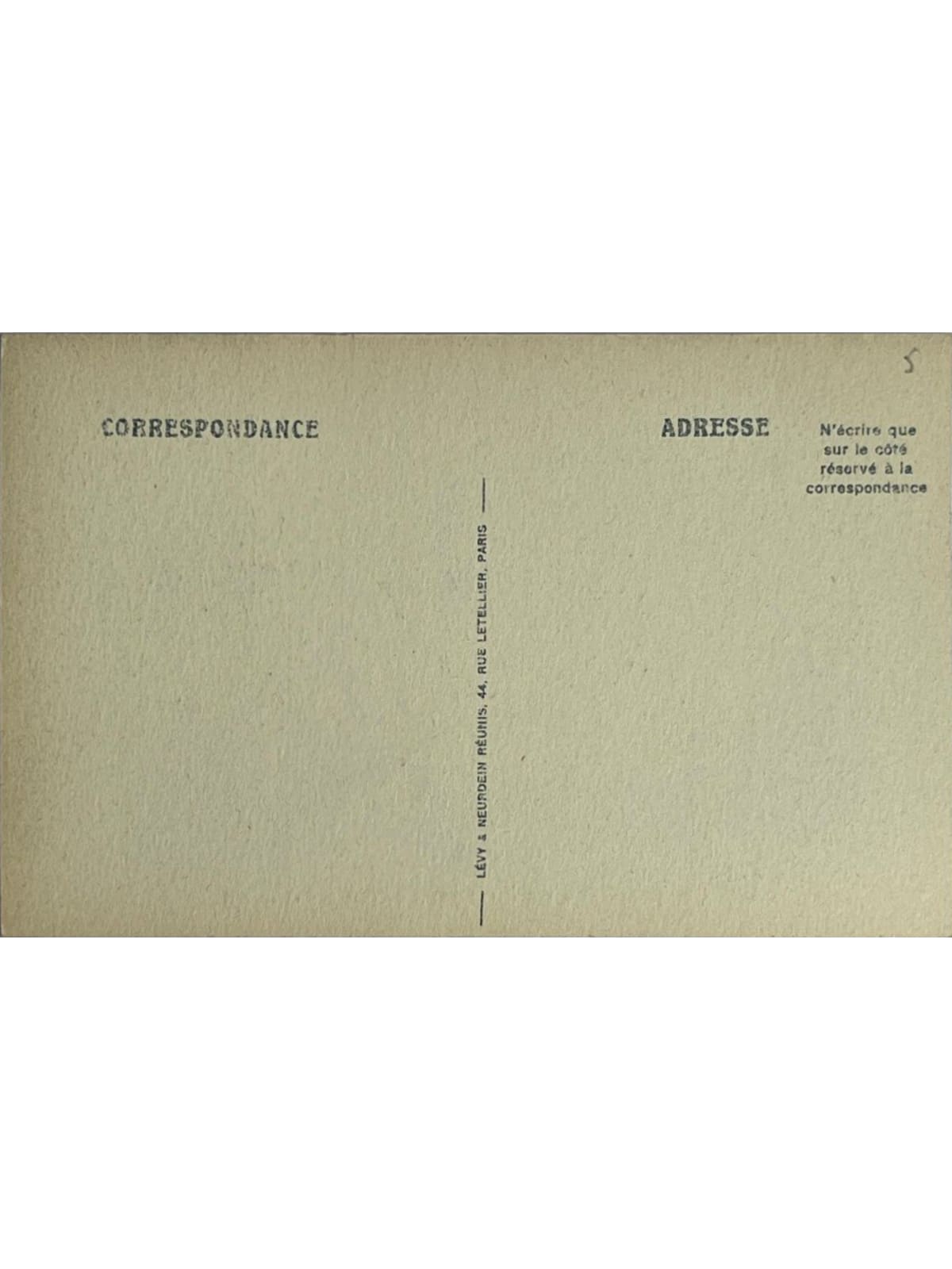 Verso de la carte postale