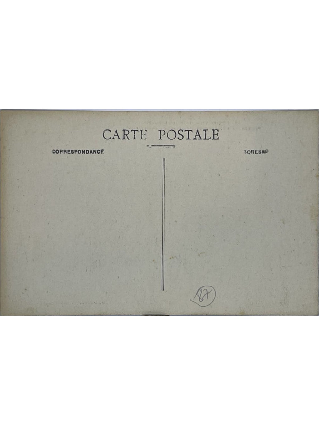 Verso de la carte postale