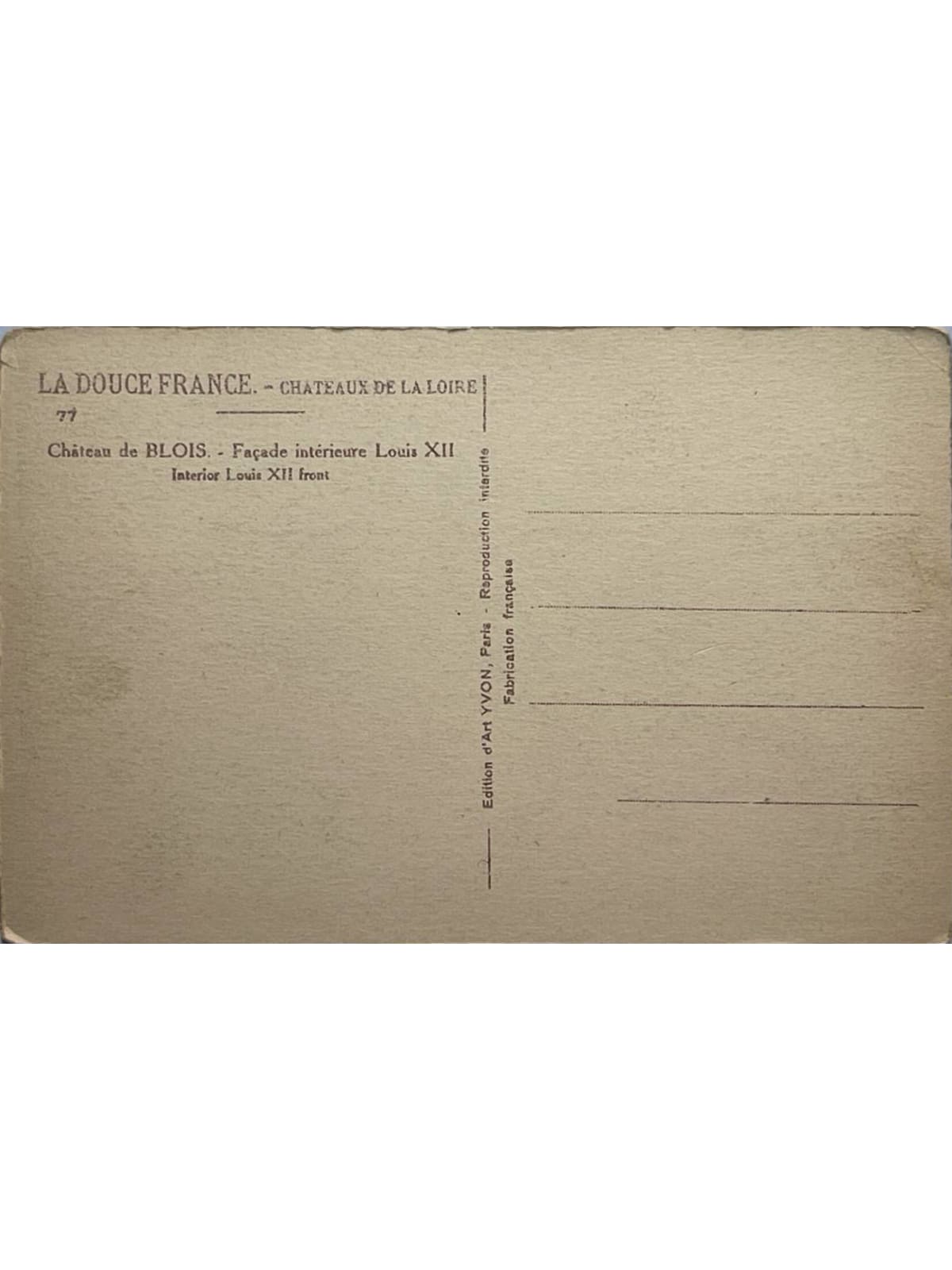 Verso de la carte postale