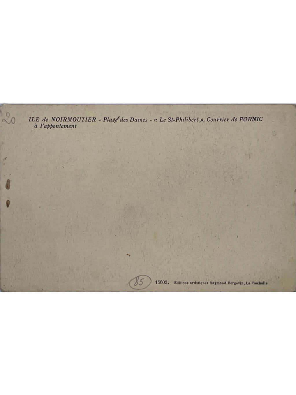 Verso de la carte postale