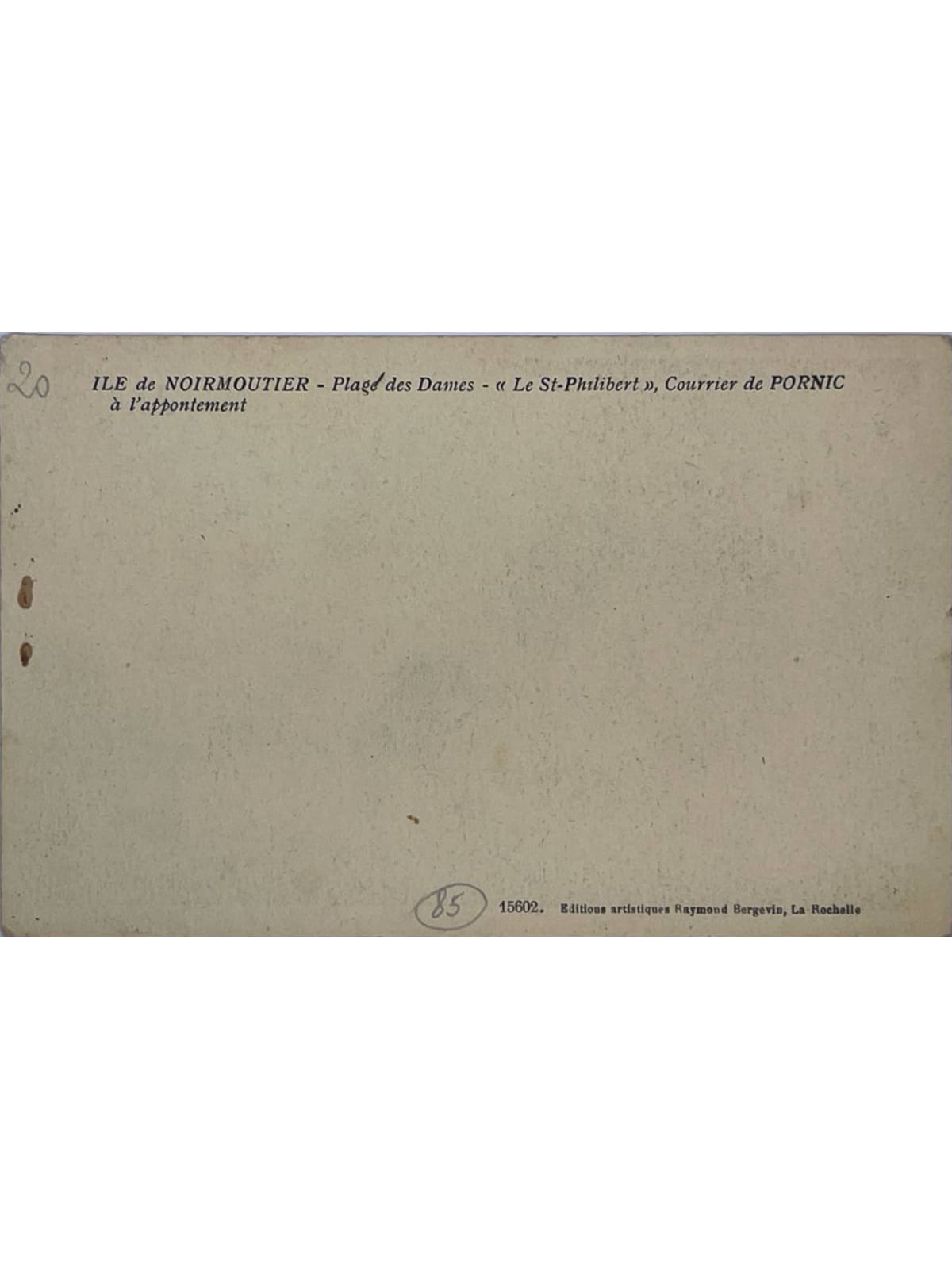 Verso de la carte postale