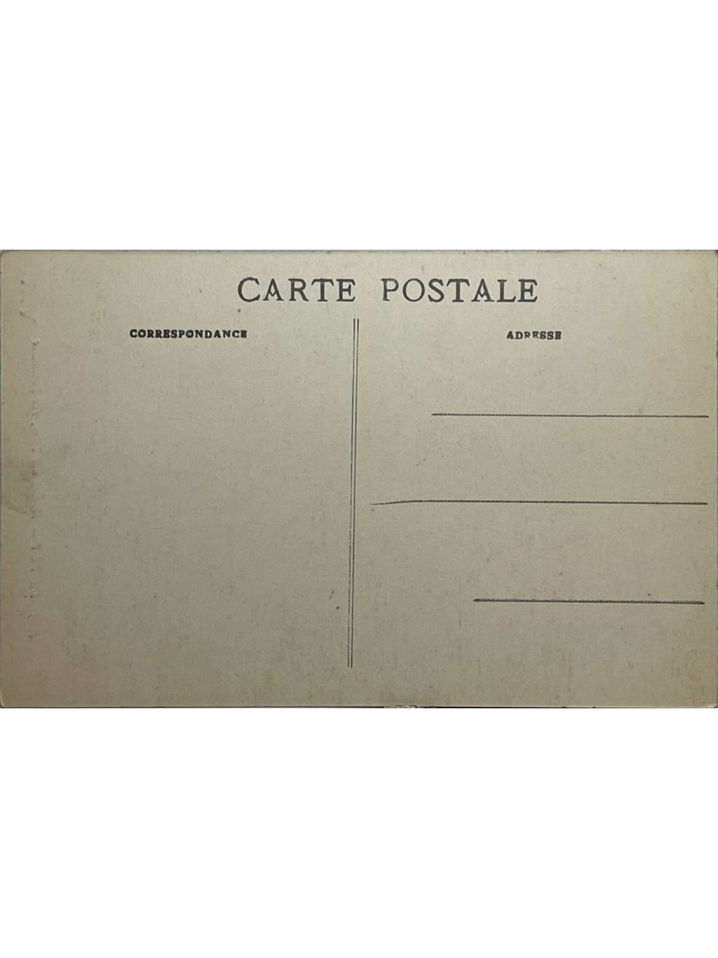 Verso de la carte postale