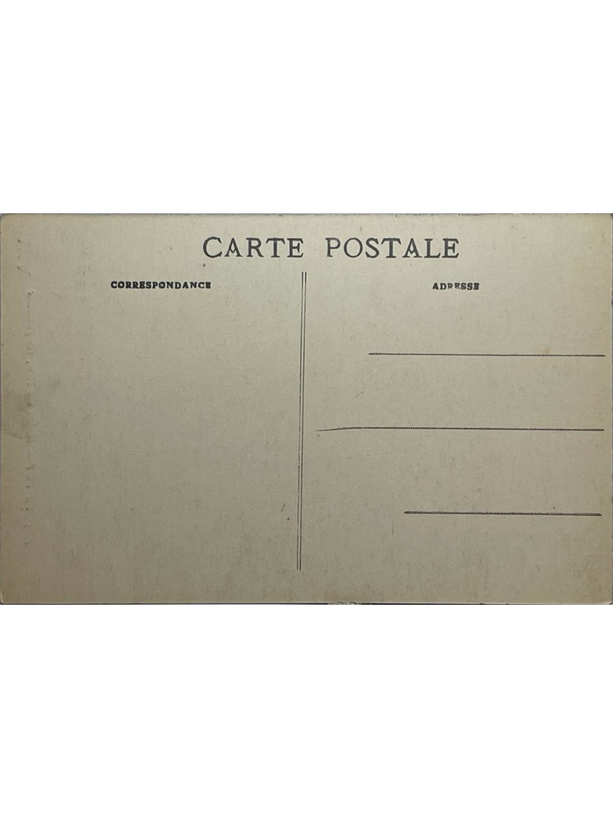 Verso de la carte postale