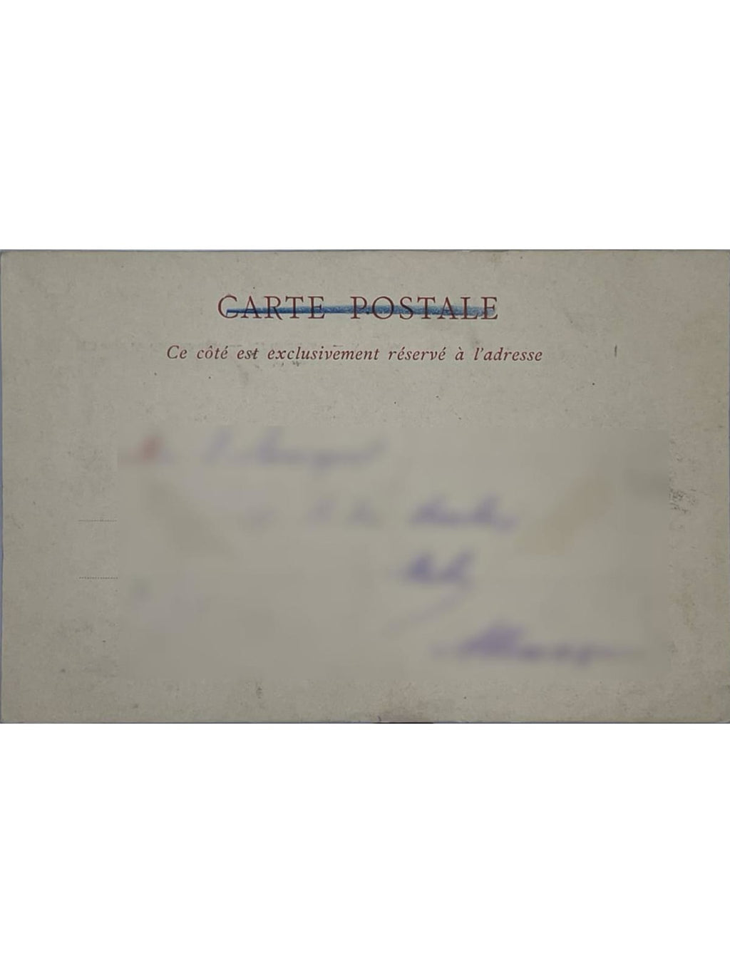 Verso de la carte postale