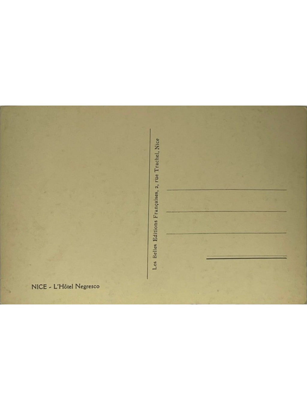 Verso de la carte postale