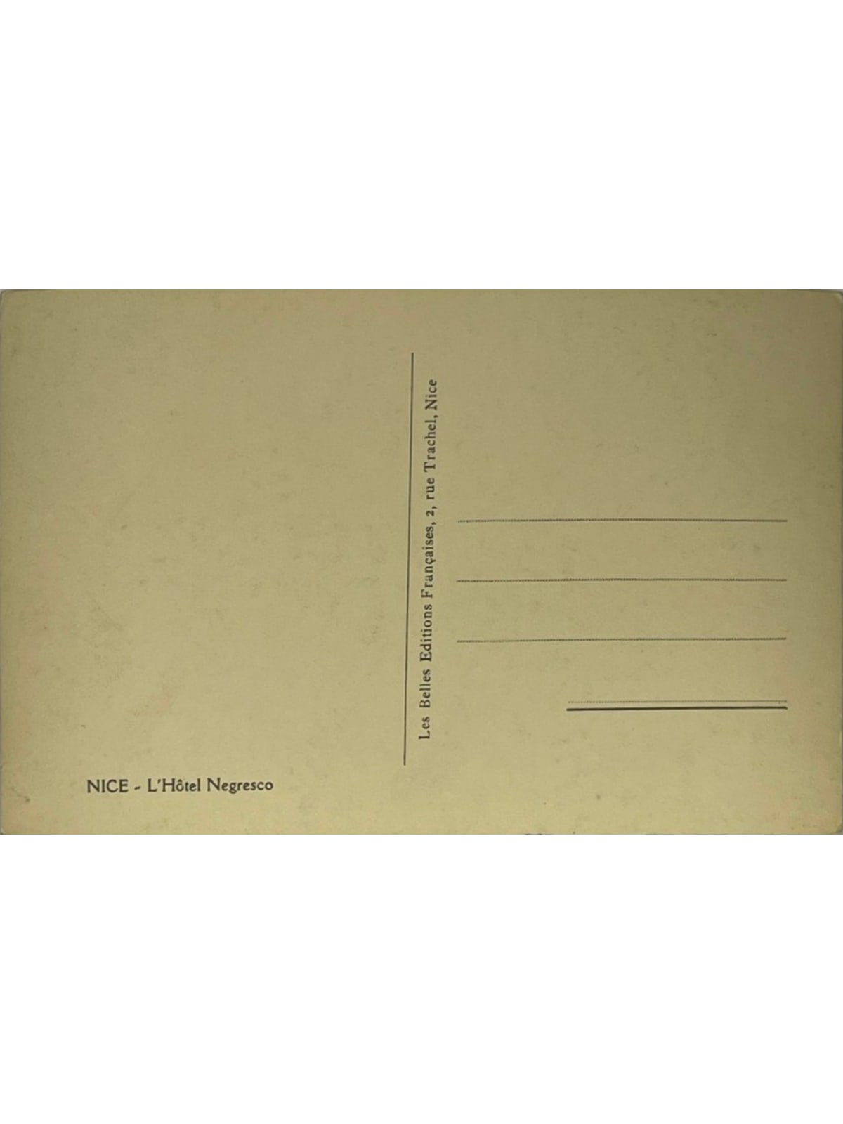 Verso de la carte postale