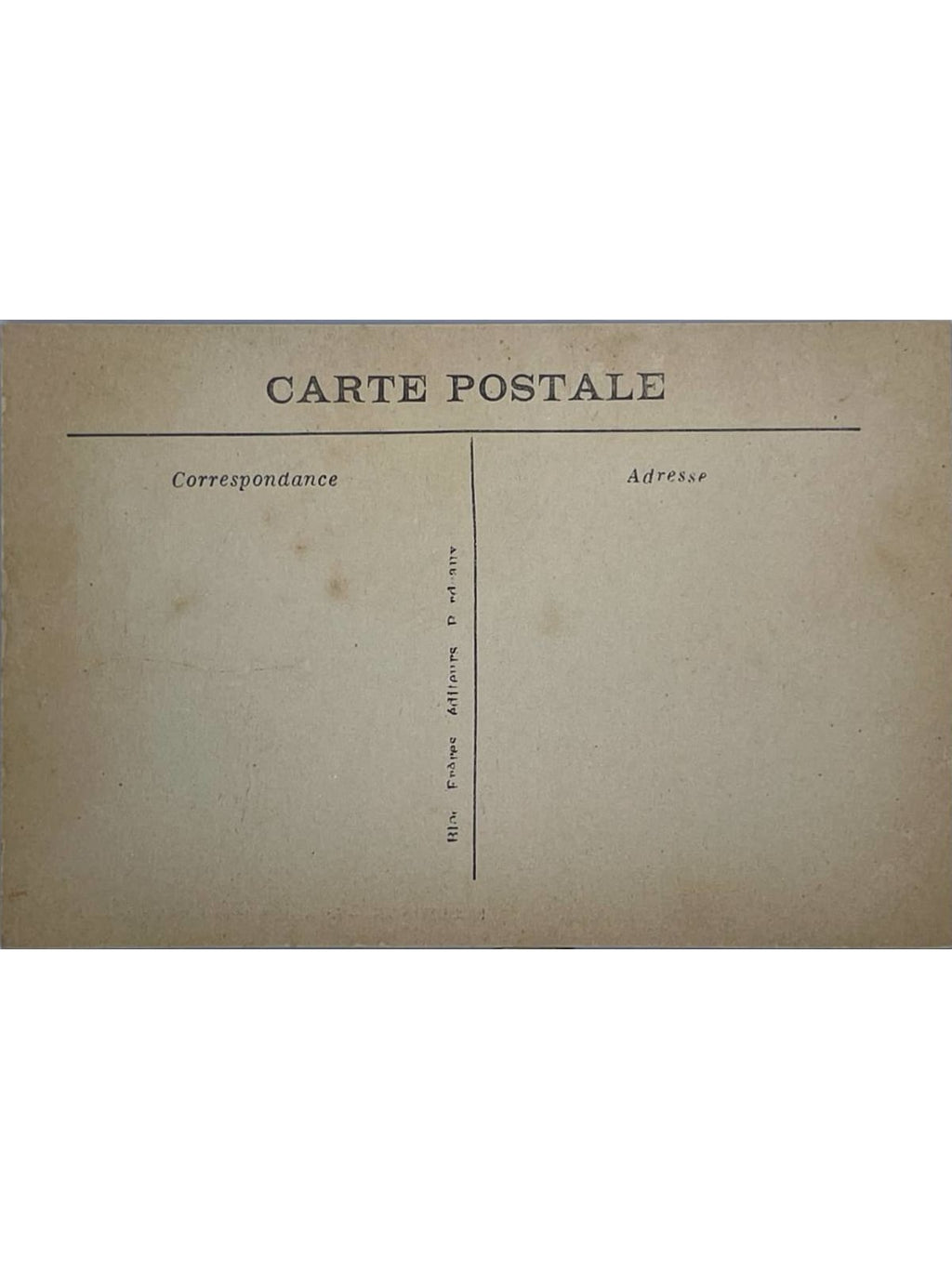 Verso de la carte postale