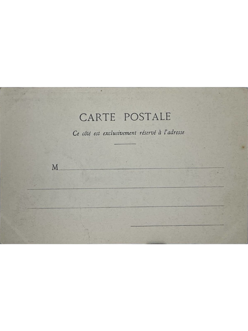 Verso de la carte postale