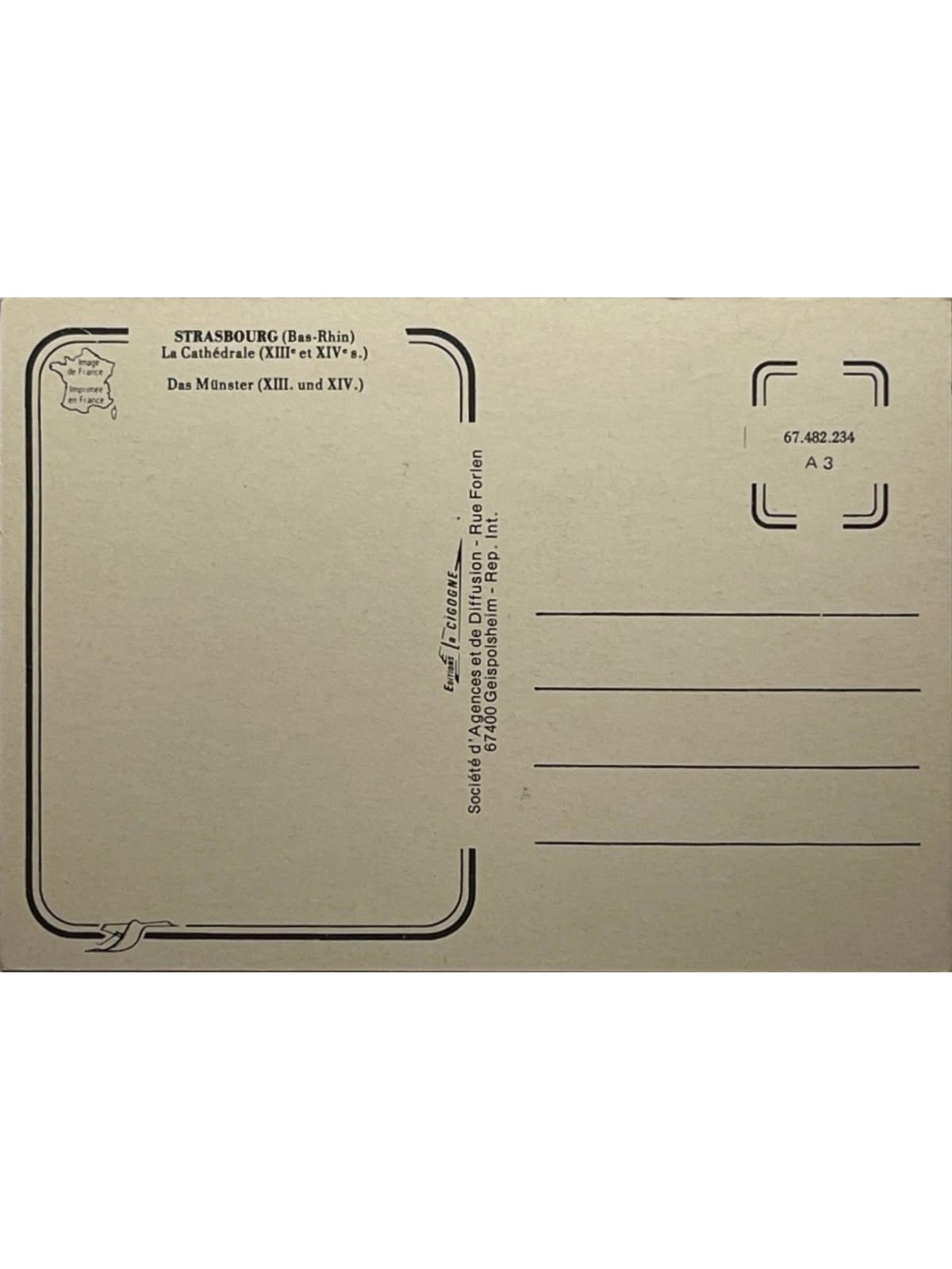 Verso de la carte postale