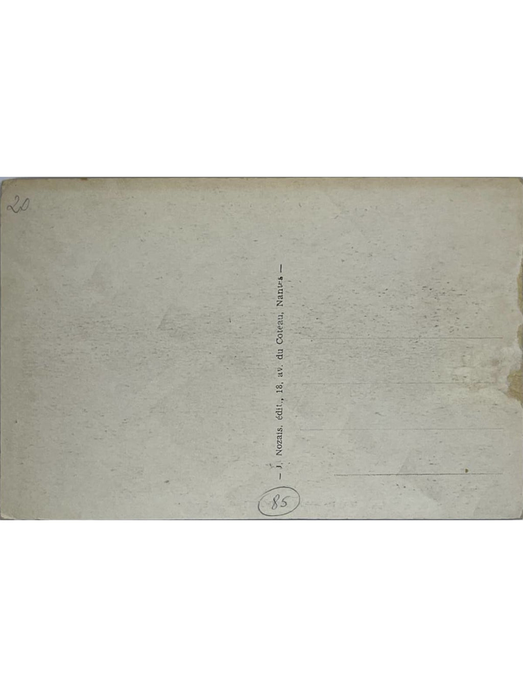 Verso de la carte postale