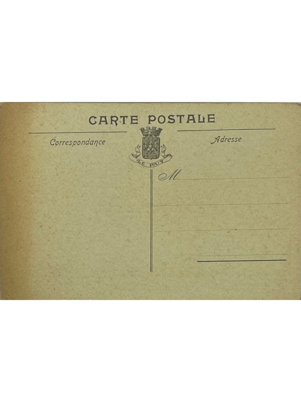 Verso de la carte postale