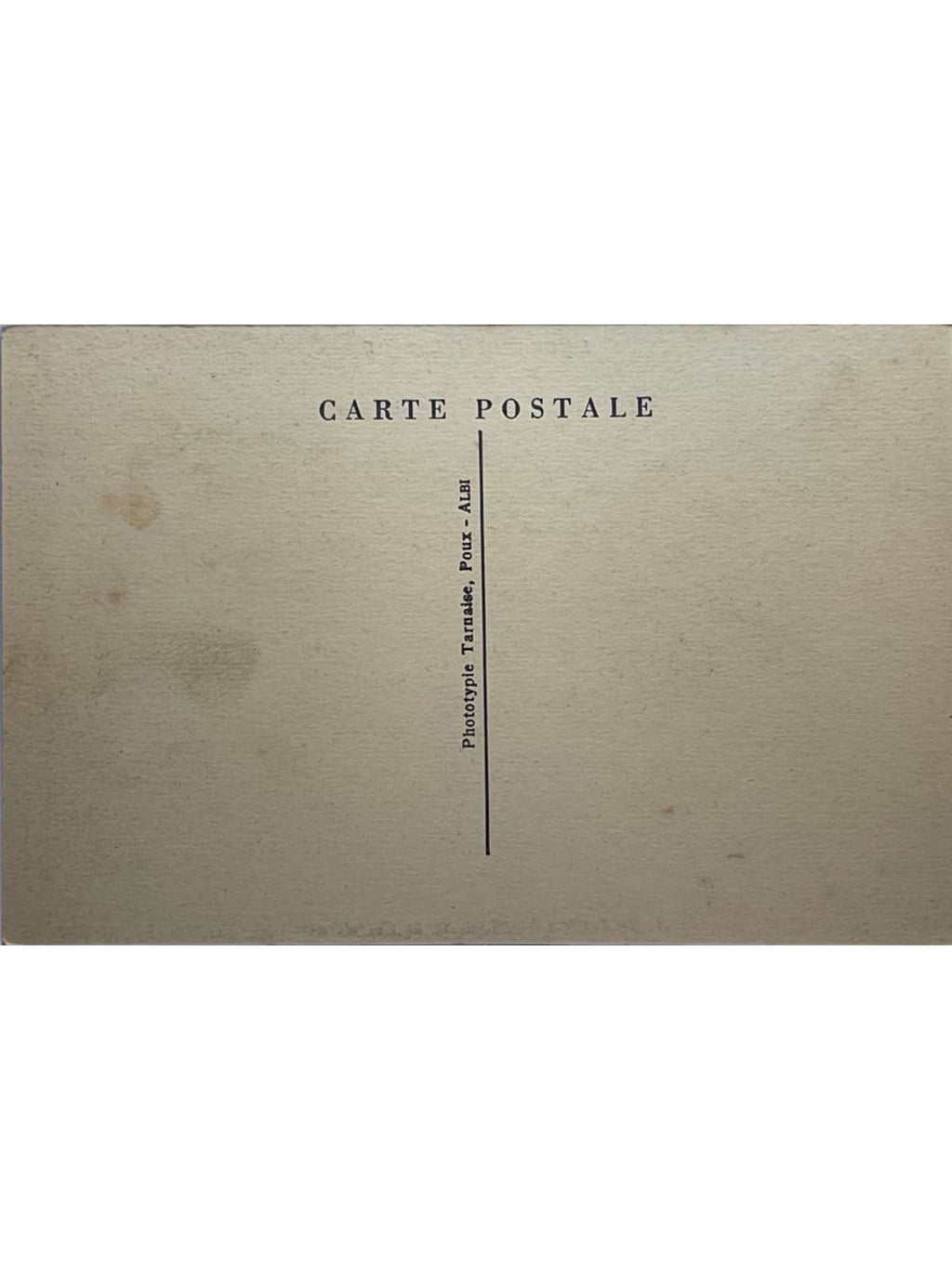 Verso de la carte postale