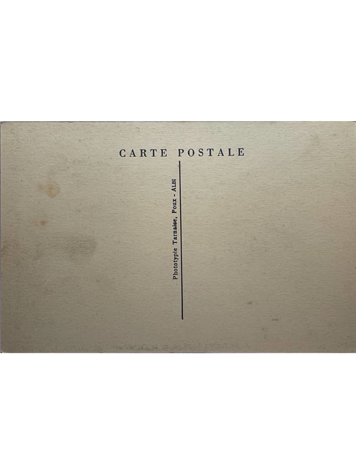 Verso de la carte postale