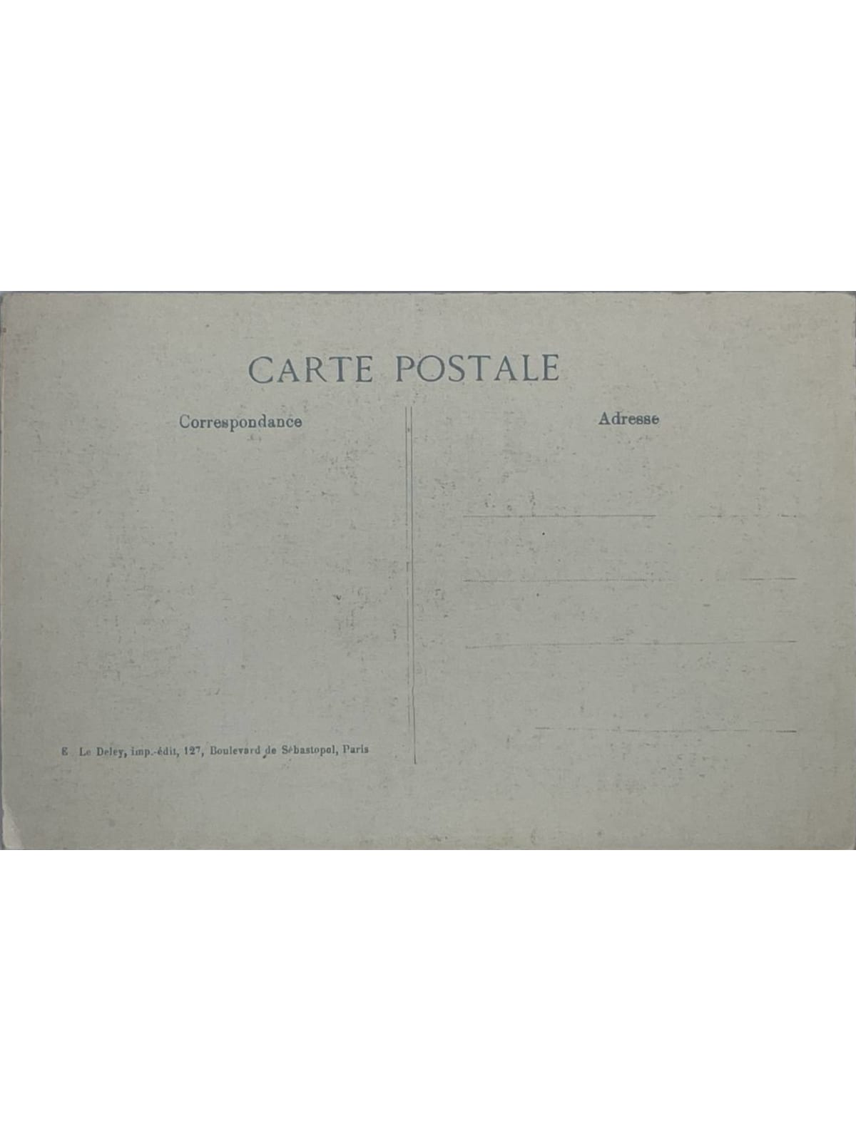 Verso de la carte postale