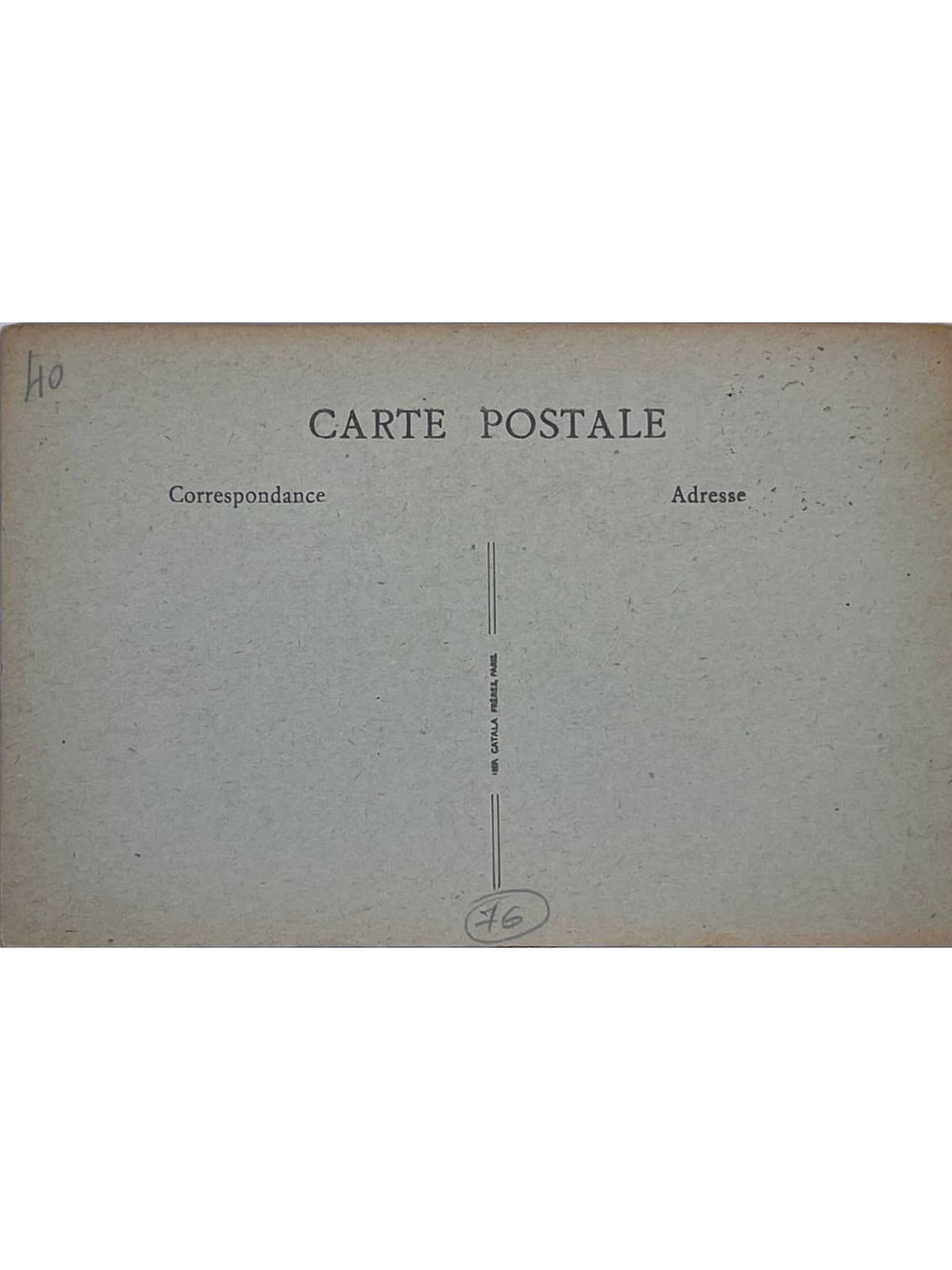Verso de la carte postale