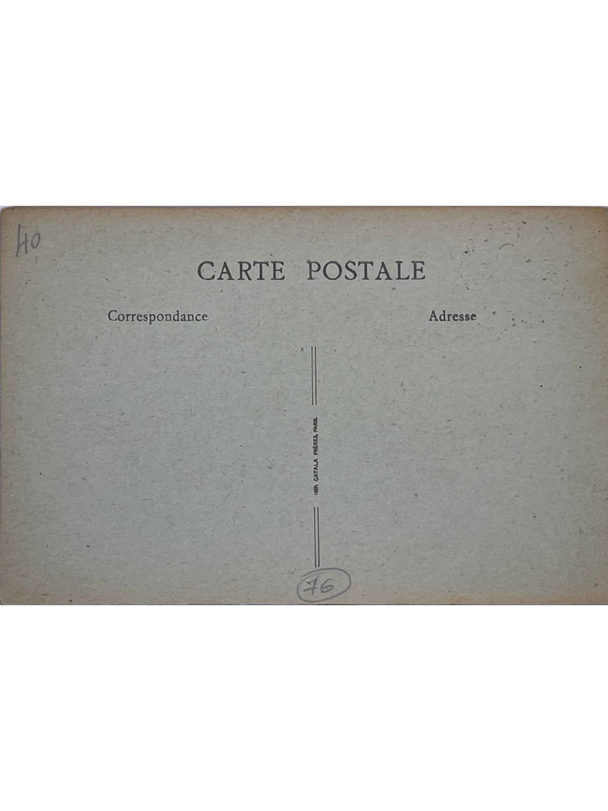 Verso de la carte postale