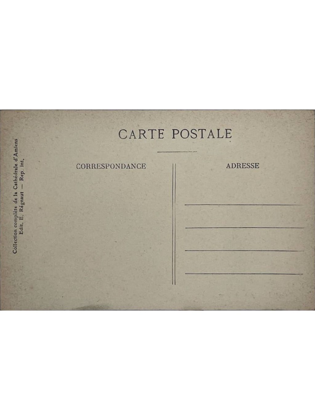Verso de la carte postale