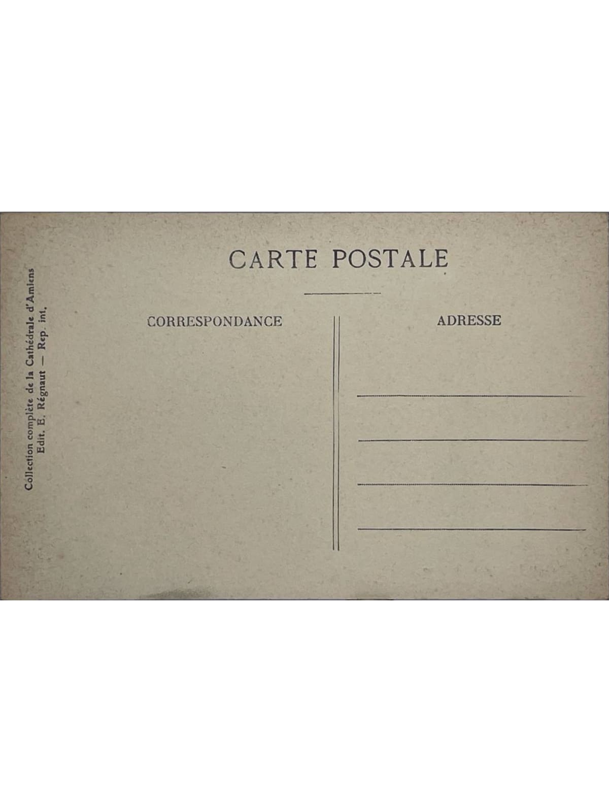 Verso de la carte postale