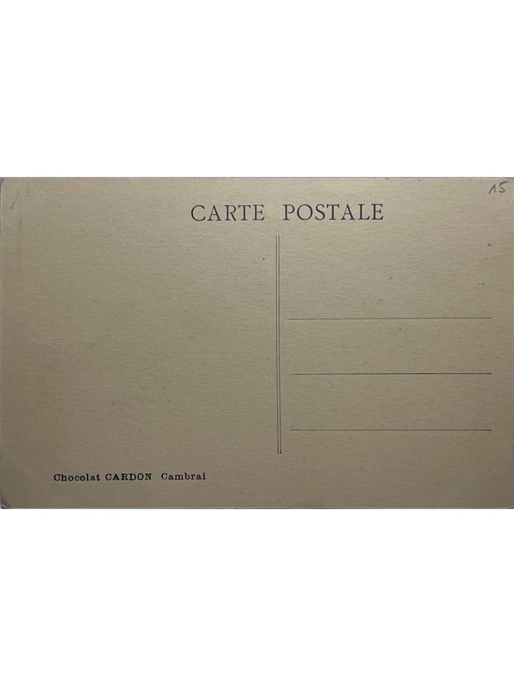 Verso de la carte postale