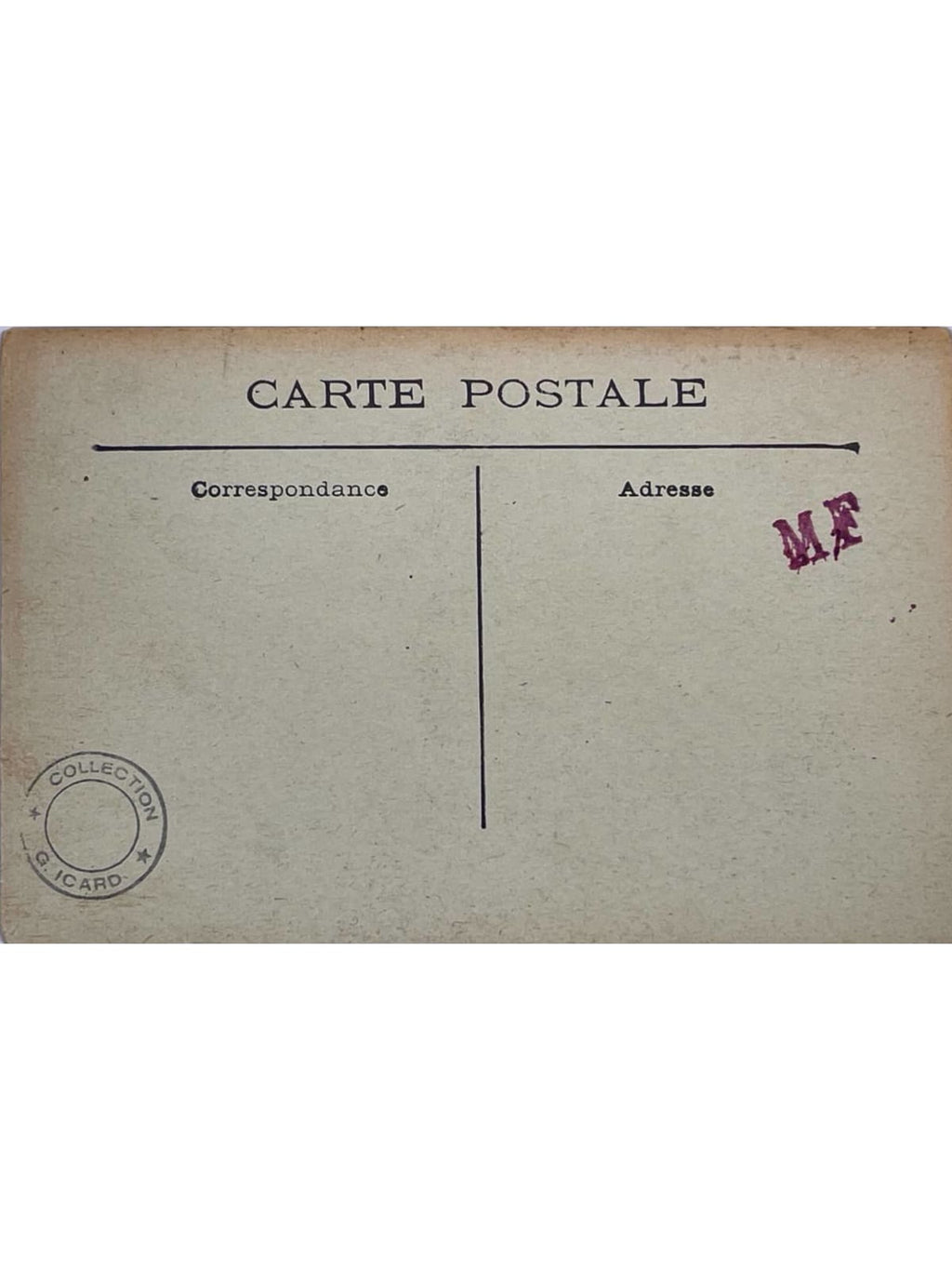 Verso de la carte postale