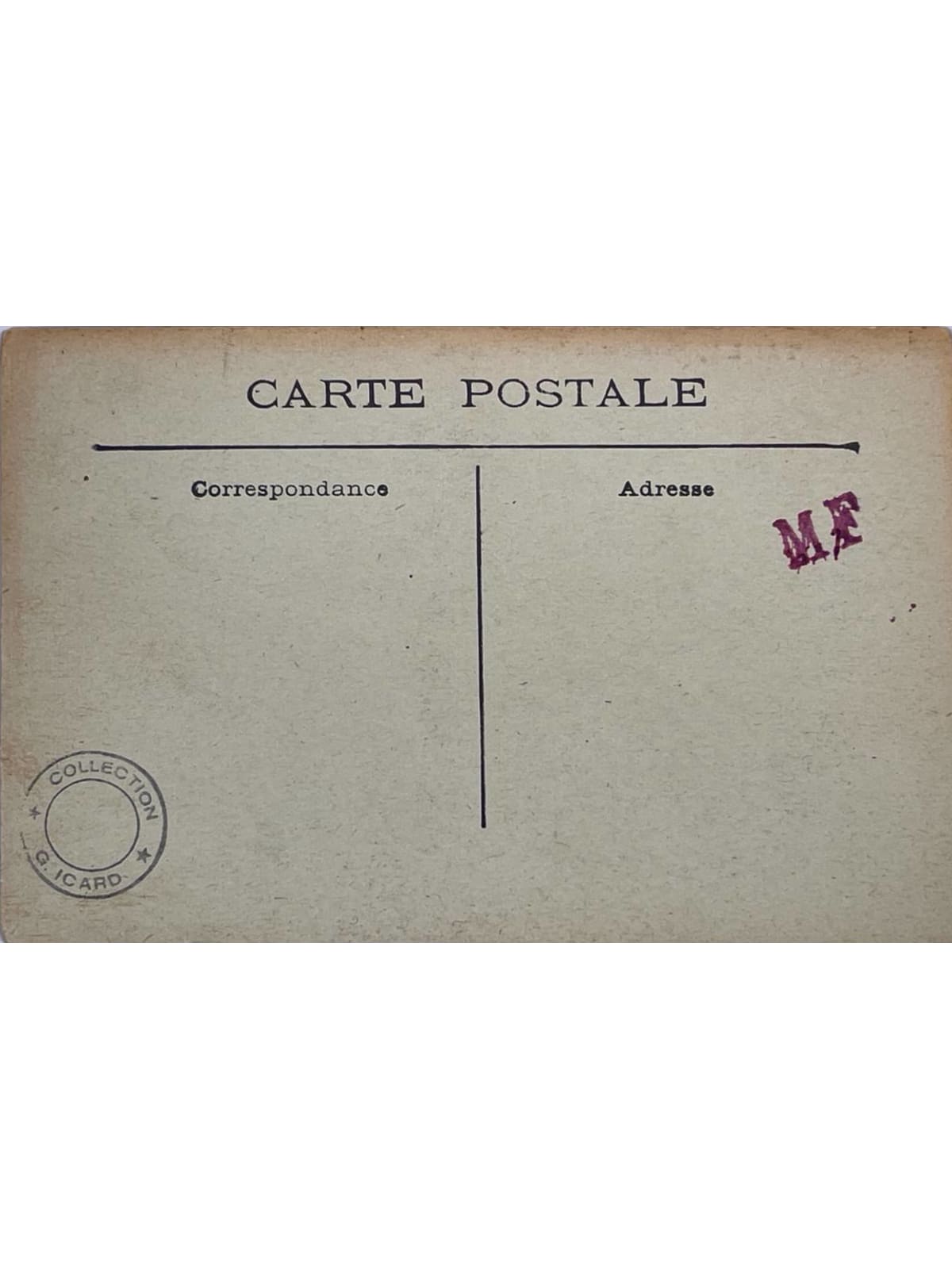 Verso de la carte postale