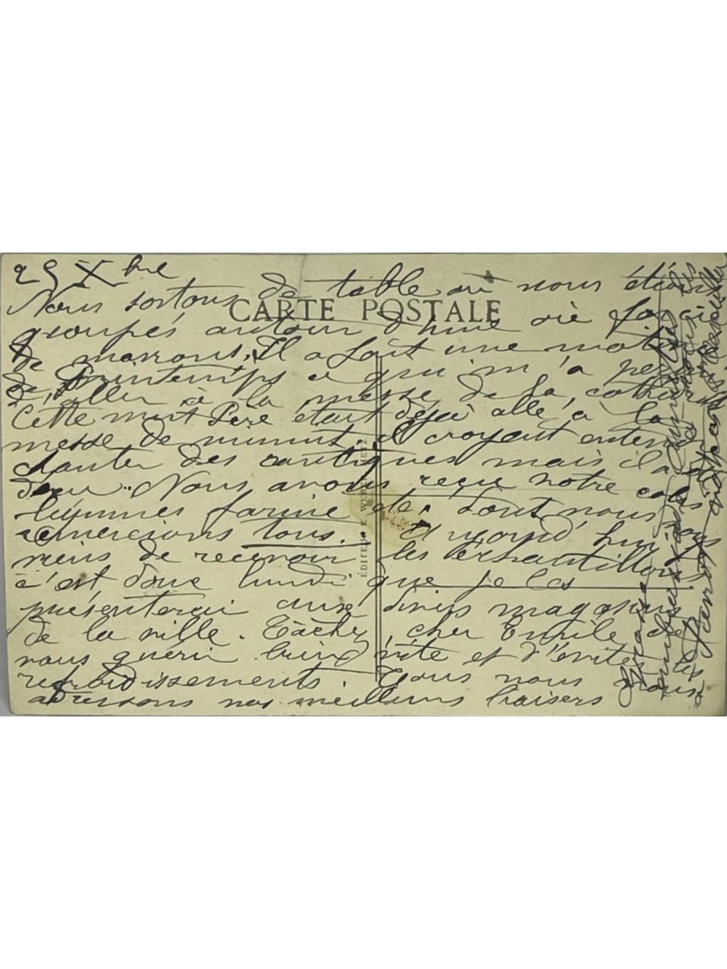 Verso de la carte postale