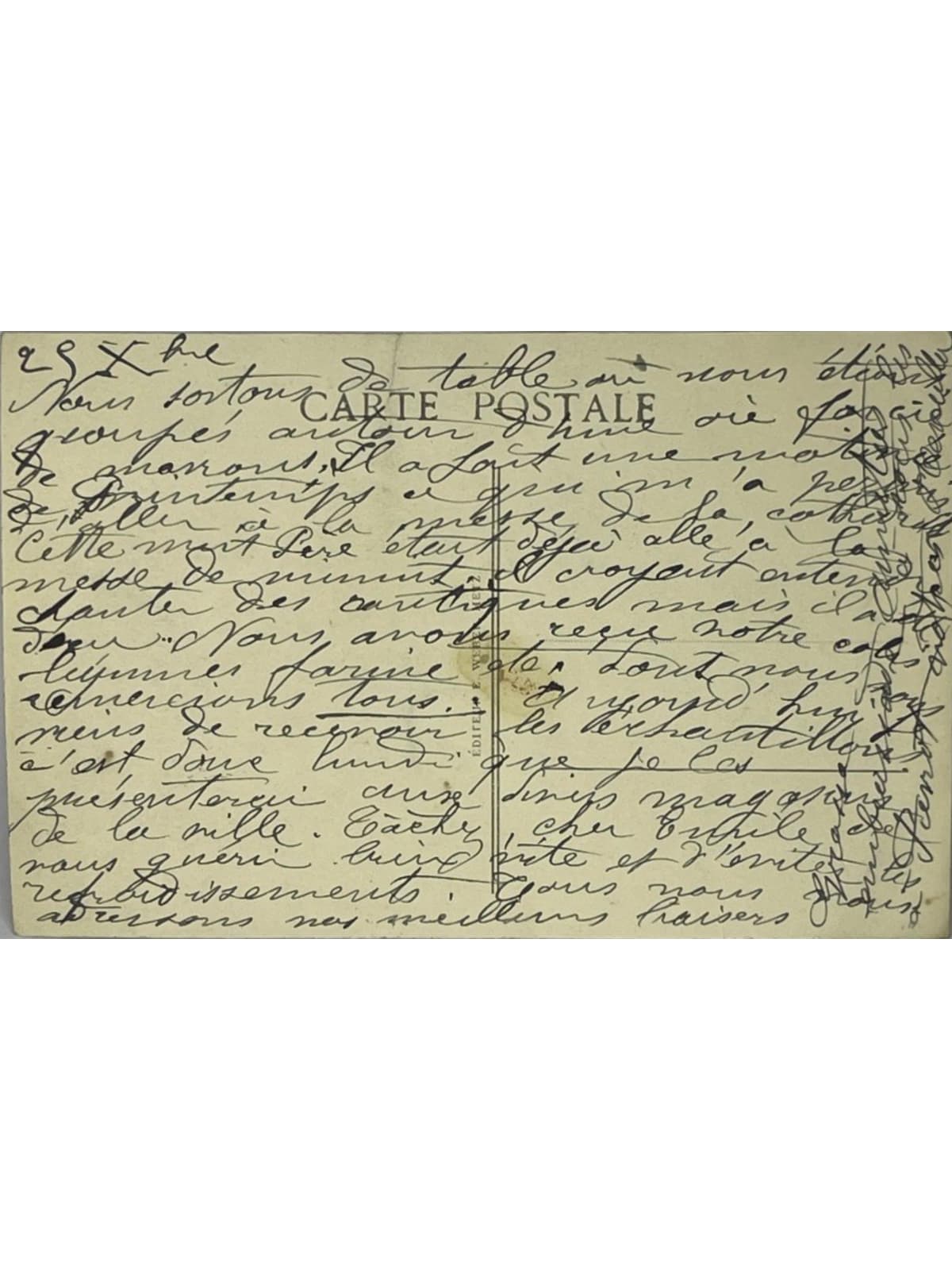 Verso de la carte postale