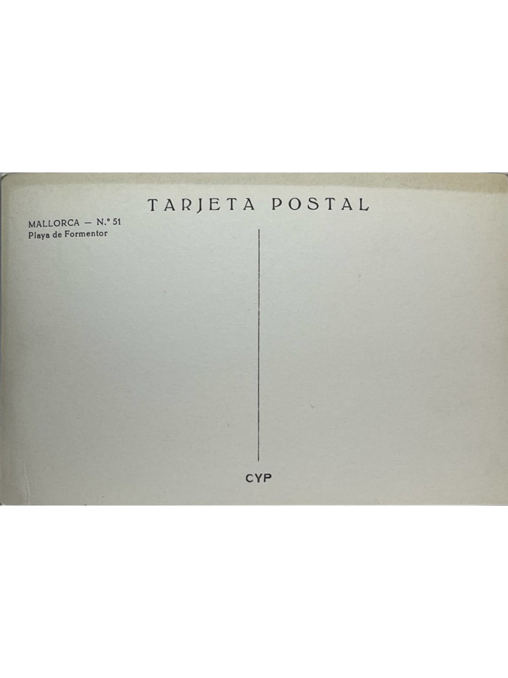 Verso de la carte postale