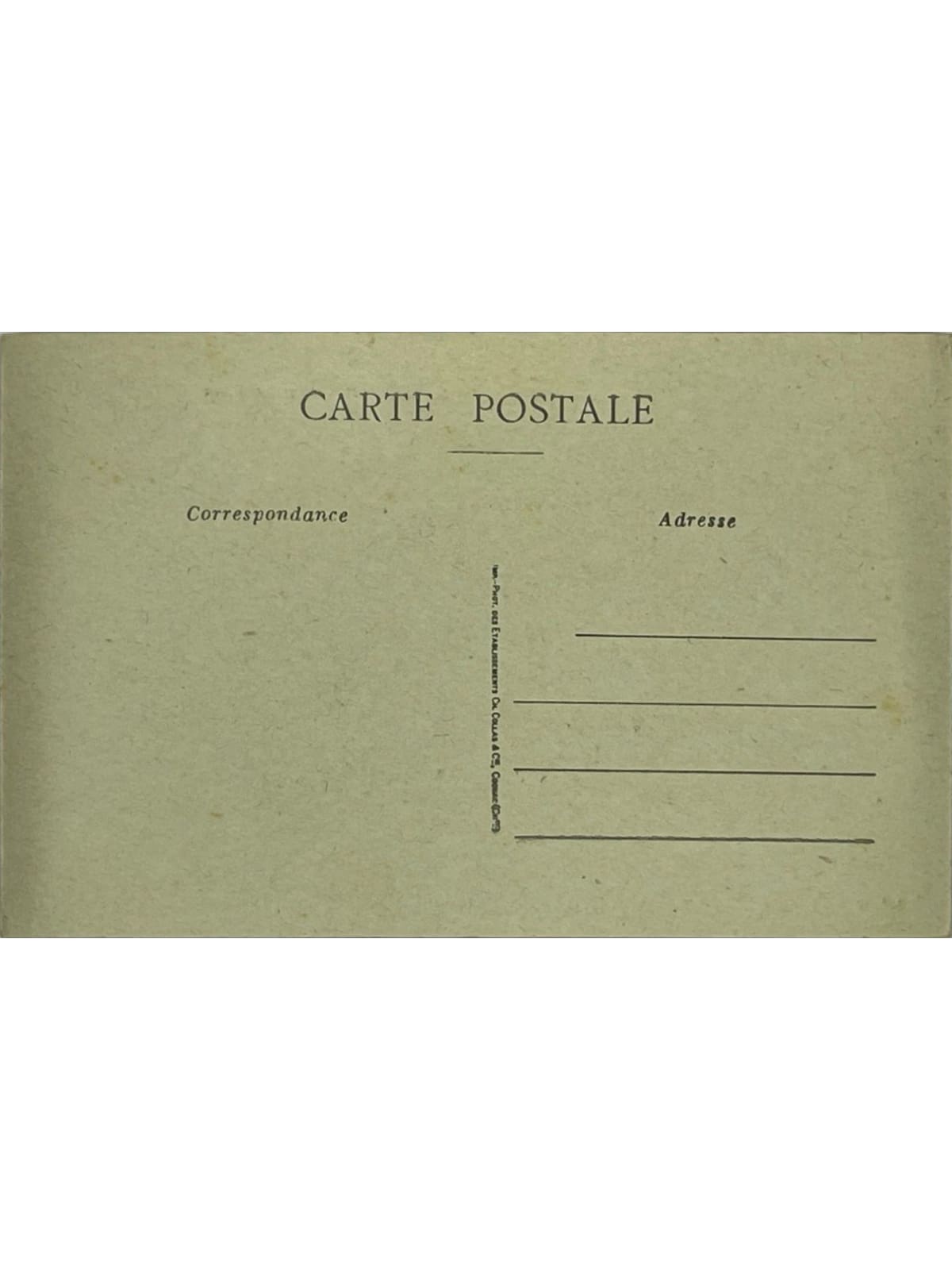 Verso de la carte postale