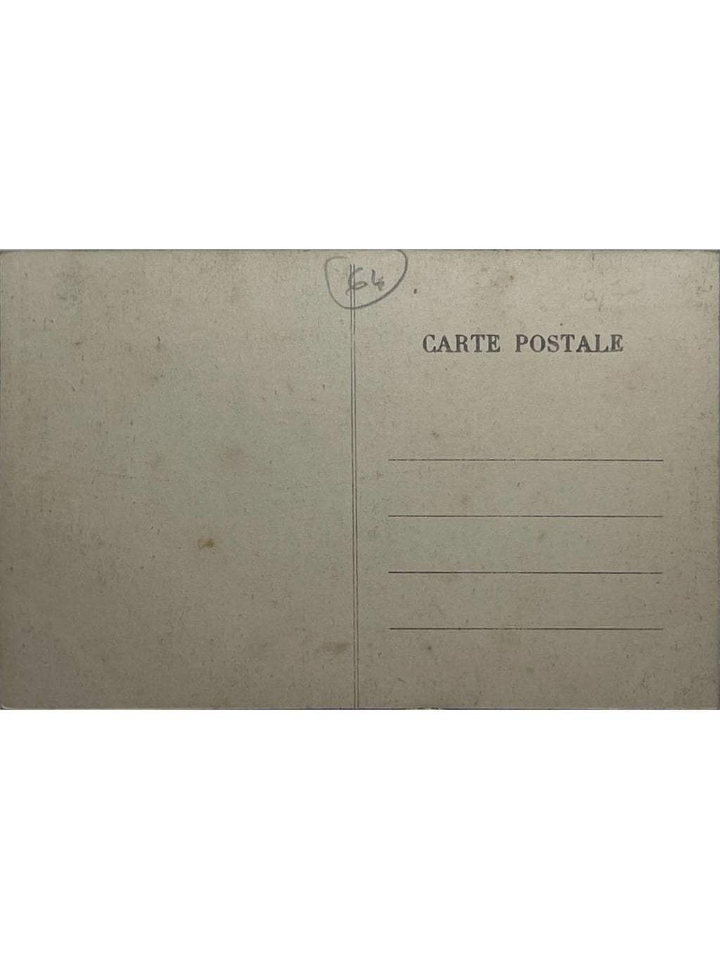 Verso de la carte postale