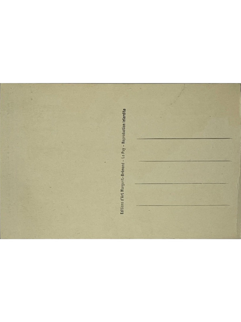 Verso de la carte postale