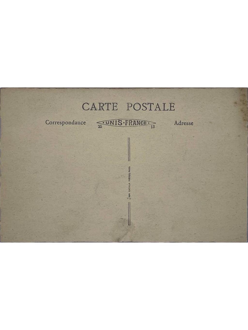 Verso de la carte postale